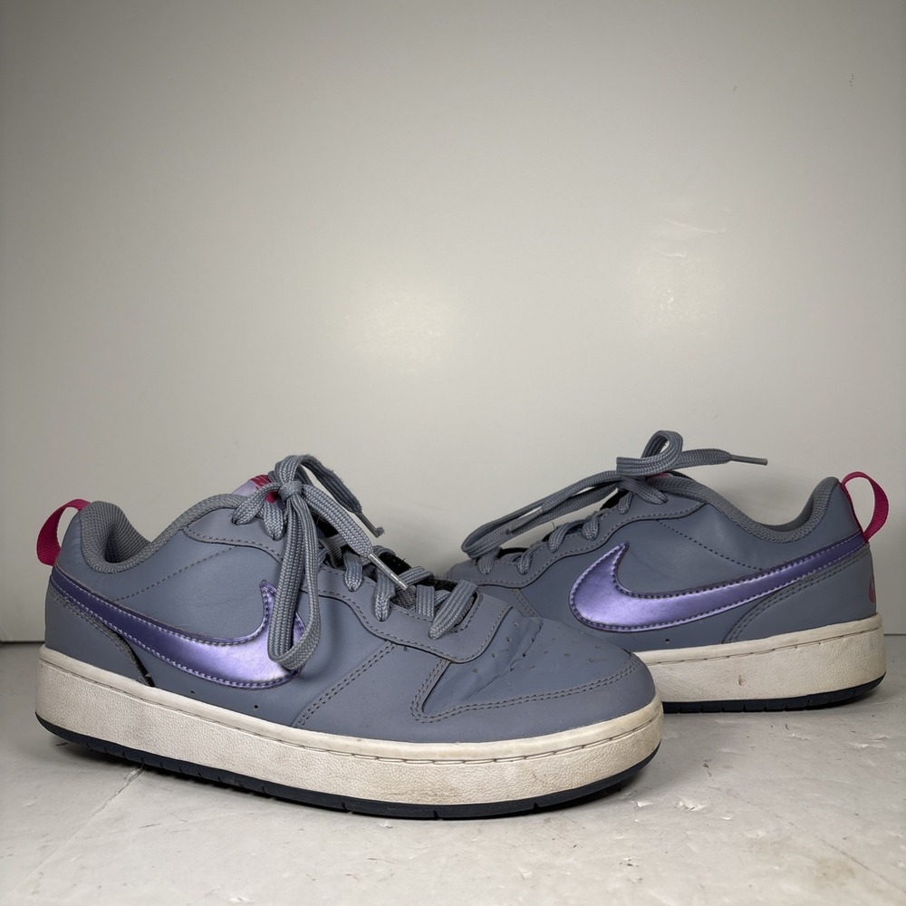 Size 7Y Nike Court Borough Low 2 Ashen‎ Slate GS Sneakers BQ5448-402